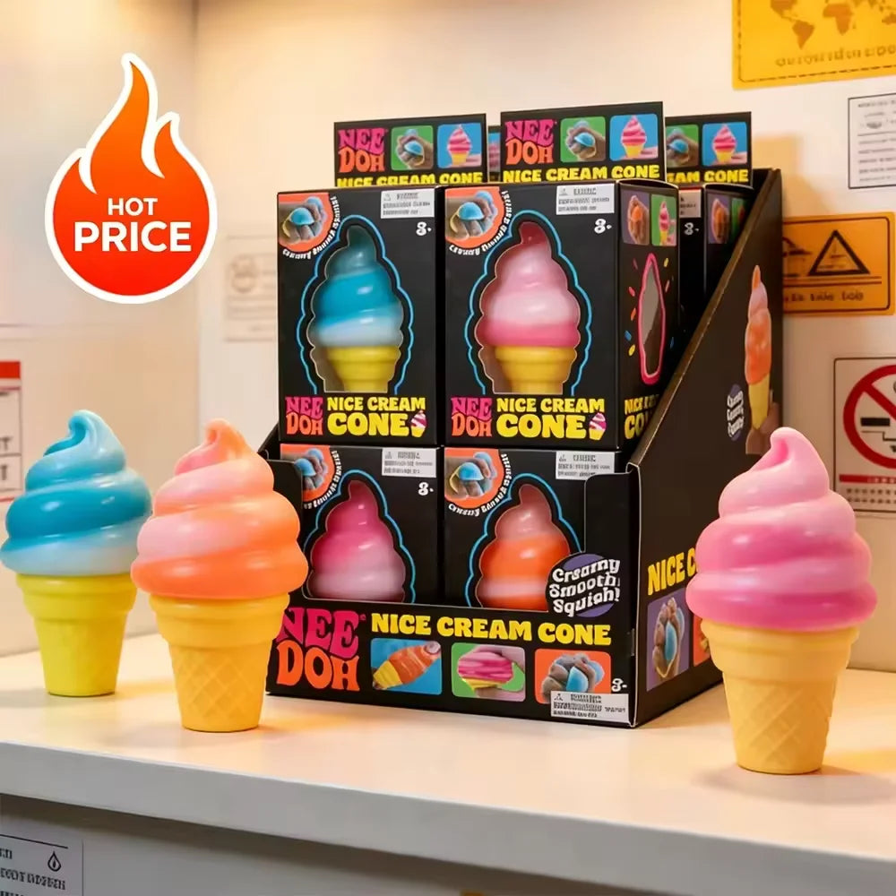 NeeDoh Nice Cube By Schylling Sensory Squeeze Toy Ice Cream Color Squishy